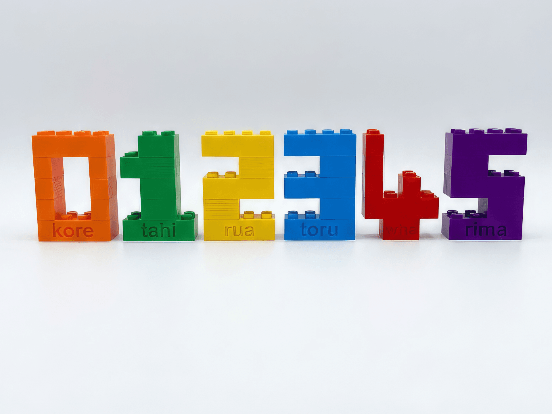 Number bricks 0-5 in Te Reo Māori